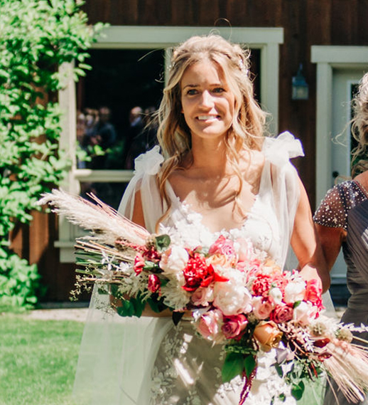 Bride with floral bouquet